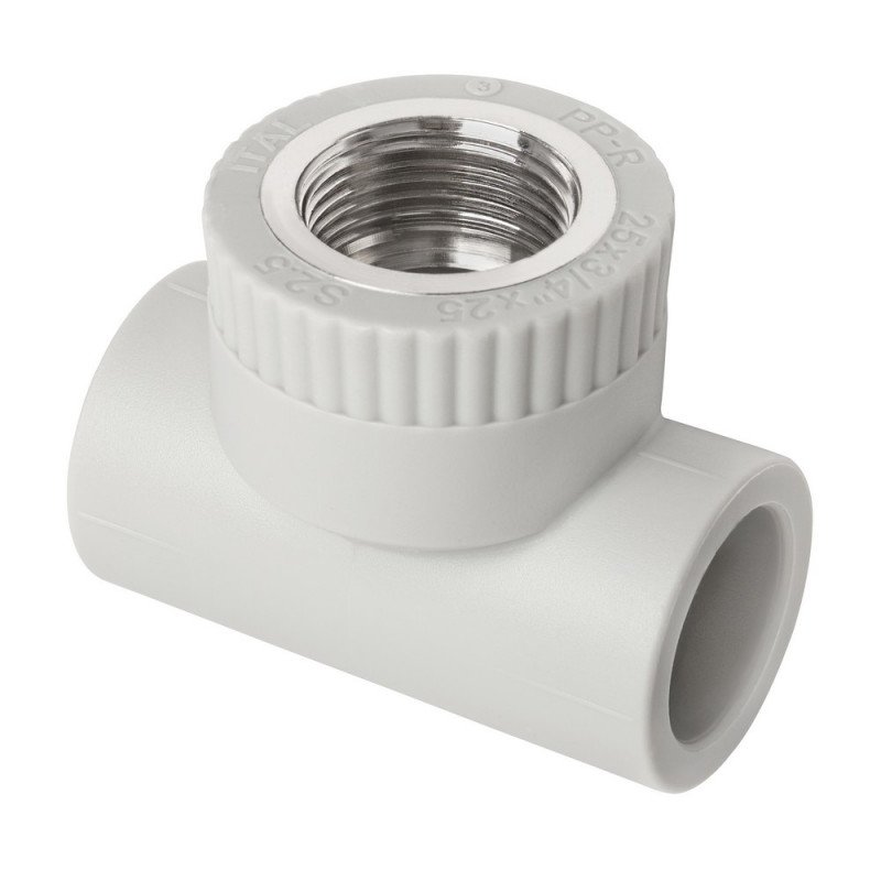 Tee with metal thread internal PP-r photo 0